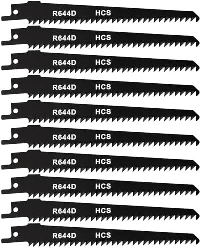 PAYA Säbelsägeblätter Sägeblatt Holz 10 Stk. Stichsägeblätter Set E-cut Zubehör aus HCS zum Schneiden von Bauholz Holzpaneele Platten MDF Sperrholz Kunststoff speziell für Einstiche R644D