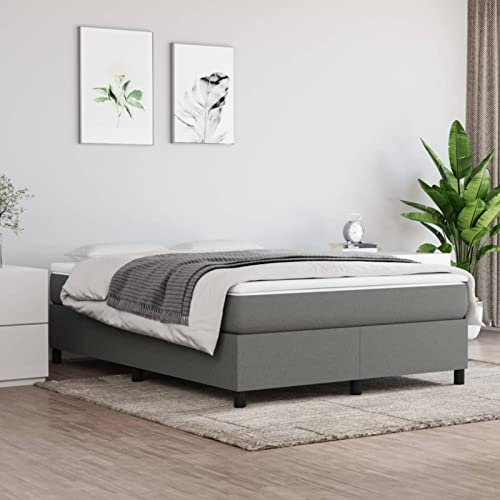 Xichuzi Boxspringbett Dunkelgrau 140x190 cm Stoff, Bett, Bettgestell, Jugendbett, Schlafzimmer Bett, Bed Frame 3120855