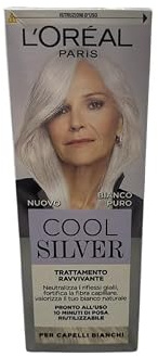 L'Oréal Paris Behandlung für graues Haar, Anti-Gelb und stärkende Wirkung, glänzendes graues Haar und silberne Reflexe, 2-fach stärkeres Haar, Cool Silver, Farbtöne: Reines Weiß