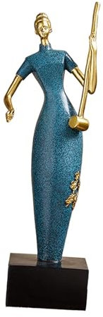 FLCPJGV Statue Einer Musikerin Aus China, Kunstharz, Tischdeko für Das Zuhause, Erhu