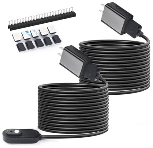 Soshine Magnetisches Ladekabel mit Schnellladeadapter, wasserdichtes Outdoor-Kabel für Arlo Pro 3, 4, 5S, Ultra, Ultra 2, Schwarz, 2 Stück