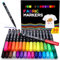 30 Textilstifte Waschmaschinenfest, Textilmalstifte, 30 Farbe Stoffmalfarben für Junge Mädchen, Stofffarbe Textilmarke für T-shirt, Stoffbeutel, Hüte, Einkaufstasche, Segeltuchschuhe, DIY Basteleie