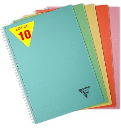 Clairefontaine 327115Cpack - Linicolor cahier reliure intégrale 21x29,7cm 100p séyès assortiment ESSENCE - PAQ DE 10