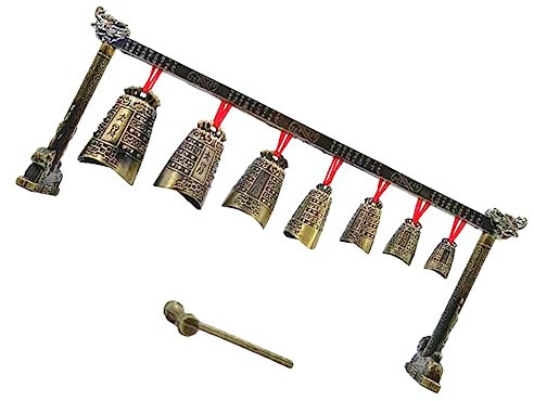 HEMOTON Antikes Glockenspiel Deko Vintage Musikinstrument aus Legierung Miniatur Glocken Retro Chinesisches Glockenspiel Dekorative Percussion für Musikliebhaber