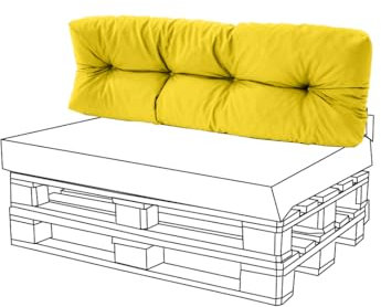 Gardenista Palettenkissen Sitzauflage und Rückenkissen Palettenauflage Wasserabweisend Palettenpolster Sitzkissen für Palettenmöbel (Gelb, Langes Rückenkissen (120cm x 48cm x 7cm))