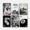 Maqiae A Set Of 6 Stussy Poster Retro Vintage Music Cover Poster Für Zimmer, Ästhetische Leinwand-Wandkunst, Schlafzimmer-Dekor Poster 08x12inch(20x30cm)