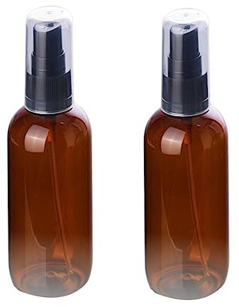SAFIGLE 5pcs Refillable Empty Spray Bottle Portable Fine Mist Cosmetic Dispenser with Black Pump for Travel and Outdoor Use Light Brown
