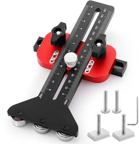 Thin Rip Table Saw Jig, 3 Pulleys Thin Rip Jig Table Saw Jig Guide Woodworking Tools Fast Thin Ripping Guide, Narrow Strip Cut for 3/8 x 3/4 U Slot, 1/4 x 3/8 T Slot, Safe and Fast Ripping Guide