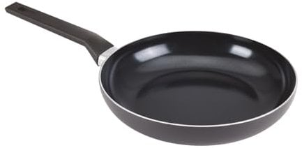 Qdesign Black+ Pan Set - 3 Non-Stick Cast Aluminium Frying Pans with Glass Lid - Diameter 20/24/28 cm - Induction & Oven Safe - PFOA-Free, Dishwasher Safe, Black