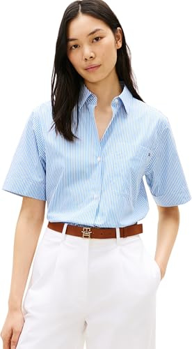 Tommy Hilfiger Damen ESS Poplin Ss Shirts Ww0ww48899 S/S Shirt (1er Pack)