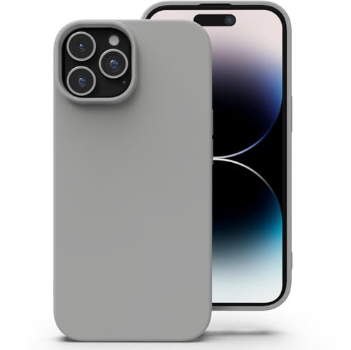Zuvirelx Silikon Hülle für iPhone 14 Pro - Weltraumgrau | Dünne, Rutschfest, Weiches Griff, Minimalistisch, Taschenpassend, Stoßfest Handyhülle