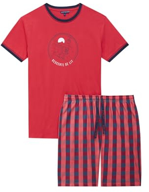 ARTHUR - Pyjama Court Homme, Ensemble Manches Courtes et Short - 100% Coton Bio Doux et Confortable