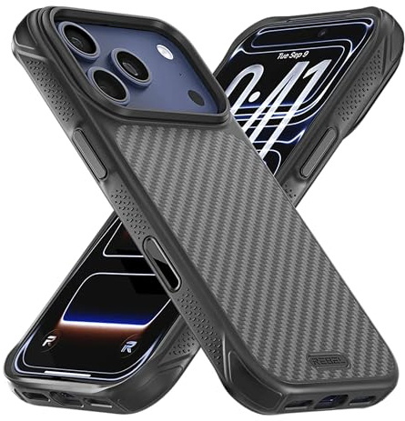Rebel Schutzhülle für iPhone 17 Pro [GEN7 Aramidfaser], Starke MagSafe-kompatibel, griffige Seiten, stoßfeste Ecken, Metalllinse und Tasten, verbessertes Schutzdesign, 6,3 Zoll (16,3 cm) Handy 2025