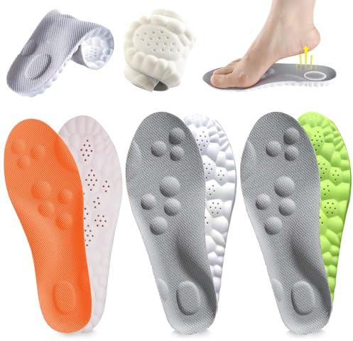 ZHITENG 3 Paires Semelles Orthopédiques, 40 EU 255 mm Mousse Semelle | Doux et Respirant Semelle Pied Plat Hommes et Femmes pour les Longues Promenades, Randonnées ou Courses