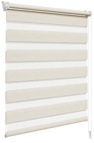 WOLTU Doppelrollo Klemmfix ohne Bohren 90x120 cm, Holzlook Buche | Duo Rollos für innen Fenster & Tür, Zebrarollo Lichtdurchlässig Fensterrollo Seitenzugrollo Verdunkelnd, Stoffbreite 87 cm