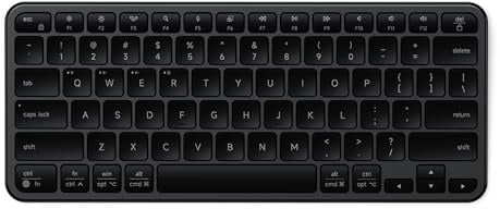 Satechi Tastiera Bluetooth Slim EX1, QWERTY US, Nero Siderale | Layout Americano, fino a 5 settimane di autonomia, Bluetooth multi-dispositivo, 2,4 GHz, per Mac, Windows e altro