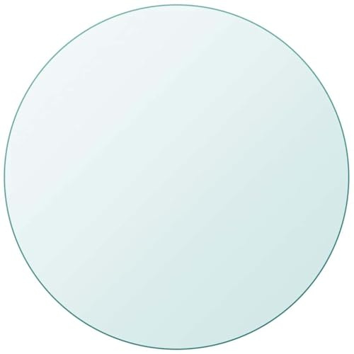 Foknhdi Plateau de table rond en verre trempé 500 mm Ø 8 mm d'épaisseur transparent design moderne robuste et résistant aux rayures pour salle à manger, table basse, balcon, cuisine et bureau