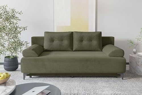 99rooms Fiora Couch Schlafsofa Sofa Cordstoff POSO Olive