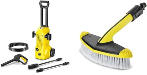 Kärcher high-pressure washer K 2, pressure: max. 110 bar, flow rate: 360 l/h, area: 20 m²/h, weight: 4.2 kg, high-pressure gun, high-pressure hose, dirt blaster + Kärcher Soft Washing Brush WB60