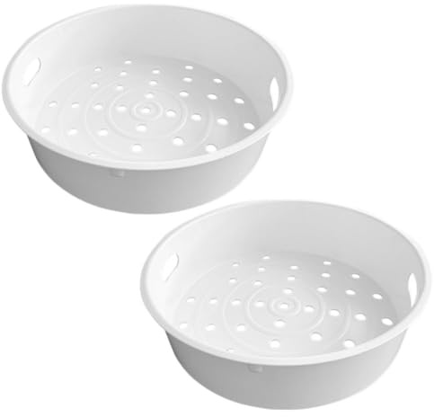 CATIEBYE Pack 2 Cestas de Vapor de Plástico para Olla Arrocera Diseño de Orificios Pequeños y Cercanos Distribución Uniforme del Calor Bandeja de Vapor Reutilizable para Cocinar Alimentos