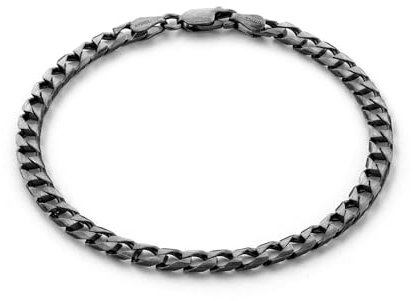 Herren Armband Aus Geflochtenem Schwarz Oxidiertem 925 Sterling Silber