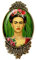 Broche épingle portrait Artiste peintre mexicaine Viva la vida vert bijoux cadeau