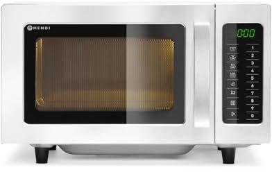 HENDI Microonde, 1000W, 10 programmi predefiniti, diametro massimo del piatto: 320mm, potenza entrata 1550W, 25L, 230V, 511x432x(H)311mm, camera 327x346x(H)200mm, acciaio inossidabile