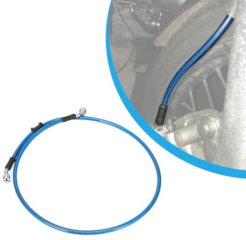 Tubo Freno Moto 110cm,Tubo Freno Anteriore Posteriore Cavo Freno Idraulico Frizione con Guaina Rinforzata per Pit Bike Dirt Bike Enduro Motocross ATV Quad-Blu