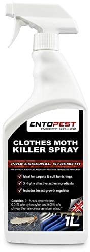 Entopest- 1L Moth Killer Spray | Professional Strength | Fast-Acting Moth Repellent For Wardrobes, Carpet, Textile Webbing and Surface Control Pest Control Products | Carpet moth killer