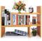 Bamboo Desk Storage Organizer, Desktop Display Shelf Rack, Multipurpose Bookshelf for Office & Home, Expandable Desktop Stand Bookshelf, Office Storage Rack - Free Style Displa Natural Stand Shelf