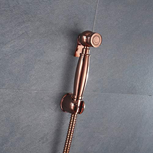 FZHLR Bidet Armaturen Rose Gold Einzel Kaltes Wasser Toilette Eckventil Hand Hygienic Duschkopf Wash Auto Pet Sprayer Morden, Roségold C