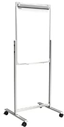 ALLboards Flipchart Beidseitig Mobiles Whiteboard 100x70cm Magnettafel, Fahrbar, Magnetisch, Trocken Abwischbar