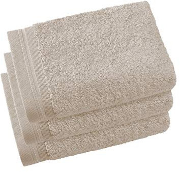 De Witte Lietaer Contessa Luxe Gästehandtücher, Baumwolle, 40 x 60 cm, Sandbeige, 3 Stück