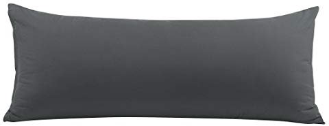 PiccoCasa Kissenbezug langes Kissen Kopfkissenbezug lang mit Reißverschluss aus Mikrofaser Serie 1800 für Körperkissen Schlafkissen Grau 50x150cm