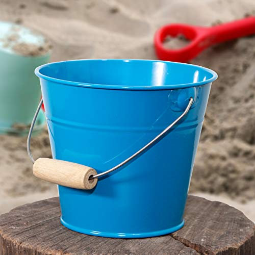 Antikas - Kindereimer aus Eisen, Klein, Blau mit Henkel