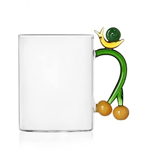 Ichendorf Milano Transparente Schneckenförmige Tasse, Borosilikatglas, 8 cm Durchmesser, 10 cm Höhe, 450 ml, Spülmaschinenfest