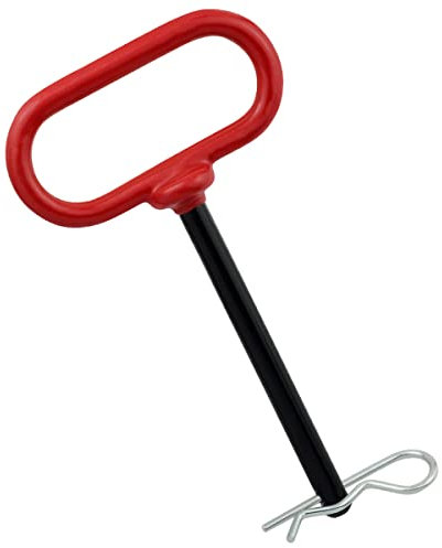 Jamiikury Goupille d'attelage de remorque, 0,9 x 10,2 cm avec broche R-clip pour tondeuse à gazon, tracteur, remorque (rouge)