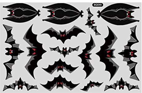 Xiaoki Halloween-Fensteraufkleber – Horror-Zombie-Skelett-Kürbisfledermaus-Fensteraufkleber, PVC-Fensteraufkleber, wasserdichter PVC-Aufkleber, Partyzubehör, Heimdekoration