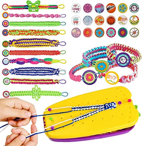 KAHEIGN Freundschaftsarmband Bastelset für Mädchen, 98Pcs DIY Kunst und Bastelspielzeug für Mädchen im Alter von 7-12 Jahren Bastelsets für Armbänder Haarbänder für Freundschaftsbänder