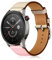 LanQii 22mm Cuero Correa para Amazfit Bip 6/Bip 5/Bip 5 Unity/Amazfit Balance/Cheetah/GTR 4 /GTR 3 Pro/GTR 3, Correas de Repuesto Cuero para Huawei Watch GT 5/GT 5 Pro/GT 4 (Rosa/Blanco)