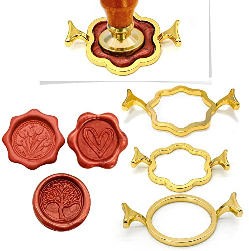 Metall Wachs Siegel Formen für 1 Zoll Wachs Siegel Stempel, runden Blumenform Achtzackiger Stern, für Hochzeit Einladungen Scrapbooking Umschläge Grußkarten Geschenke Wein Verpackung (C)