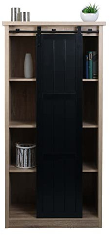 Mendler Armoire HWC-K75 Aspect Bois métal Industriel 163x76x38cm Naturel