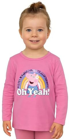 United Labels Peppa Wutz Pullover für Mädchen, Rosa, Oh Yeah, Sweatshirt aus Baumwolle mit Pailletten, Langarmshirt für Kinder, Shirt Langarm