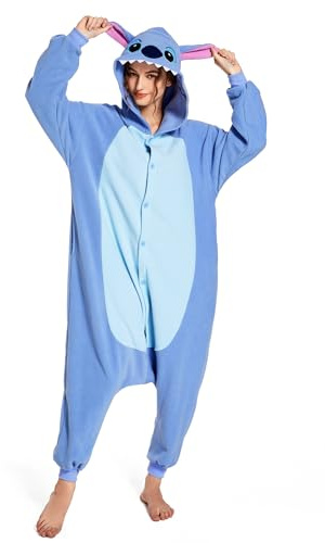 CANASOUR Unisex Adult Halloween Costumes Animal Anime Cosplay One-Piece Pajamas Christmas Onesie, Blue, S