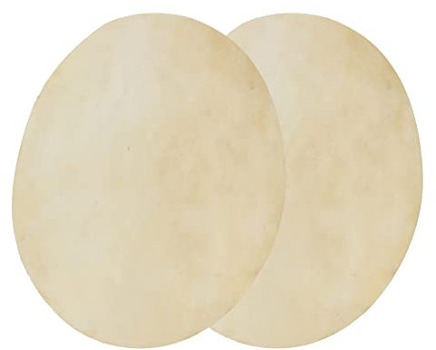 2 Stück Büffel-Trommelfell, Büffelleder, Runder Trommelfell, Beige Felltrommel, Runde Form, Trommelfell für Afrikanische Bongo-Trommeln und Bongo-Trommel (9,0 Zoll)