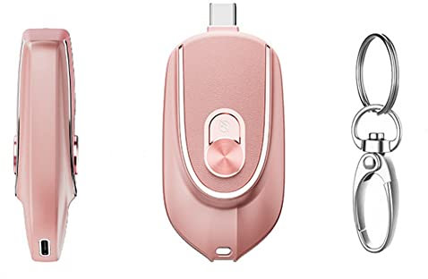 Gsrimgratoe 1200MAh Portátil Mini Power Bank Llaveros Carga Powerbank Móvil Batería Externa de Repuesto para Smartphone,