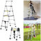 Eulenke Teleskopleiter 1.4m+1.7m Aluminium Trittleiter 4+5 Stufen Tragbare rutschfeste Klappleiter, 150 kg Belastbarkeit Stehleiter, Aluleiter für Drinnen, Draußen, Mehrzweckleiter, Haushaltsleiter
