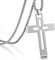 Jiahanzb Kreuz Kette Edelstahl 316L Großes Halskette Herren Kreuz Anhänger Jesus Christus Religiöser Schmuck Geschenk für Männer Damen Kette mit 22 Zoll