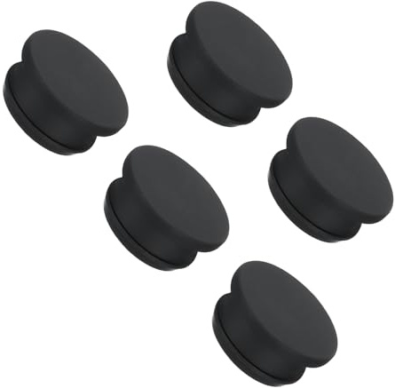 QUARKZMAN 5 Stück Gummistopfen 27mm Silikon-Lochstopfen Wasserdicht Verschlussstopfen Silikonstopfen Stopper Steckdichtstopfen Flach Abdeckkappen für Rohrleitungen Flaschen Labor, Schwarz
