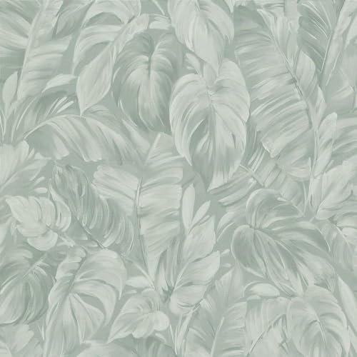 Erismann Abode Play of Light Palm Leaf Sage Green Wallpaper 10416-07